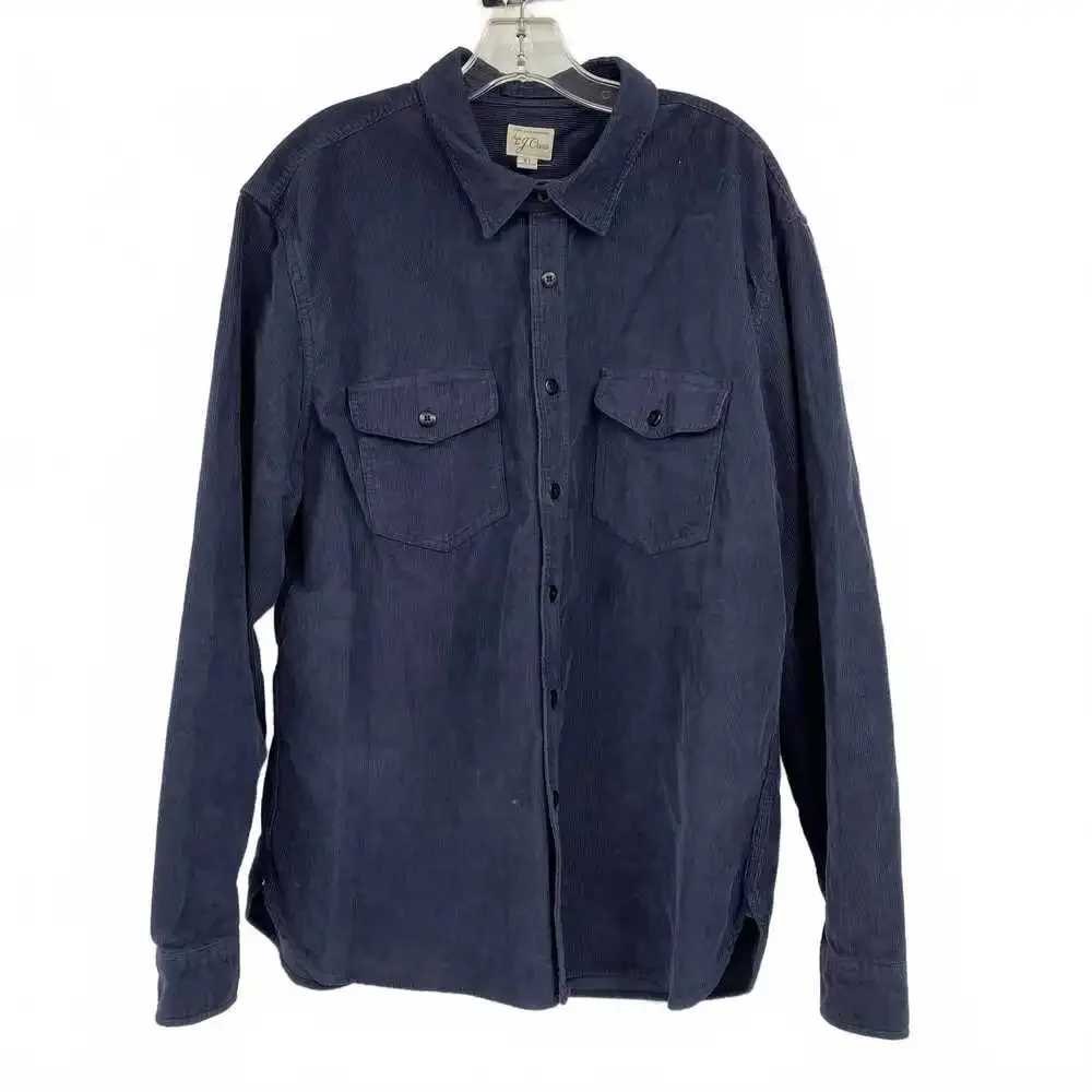 J. Crew Blue Long Sleeve Casual Button-Down Shirt | 100% Cotton, XL